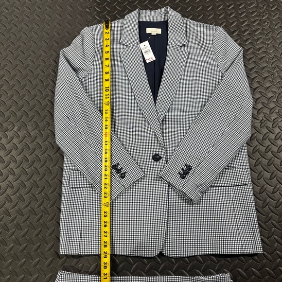 LOFT Houndstooth Blazer & Skirt Set Navy White NWT Mixed Sizes 12 / 14 - Picture 15 of 16